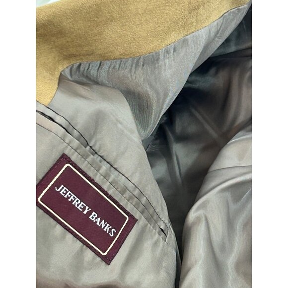 Jeffrey Banks Men’s Blazer Brown 42 R Vintage Polyester Suede Feel Sport Jacket - Picture 14 of 15